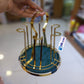 Metal Glass Holder With Drainer