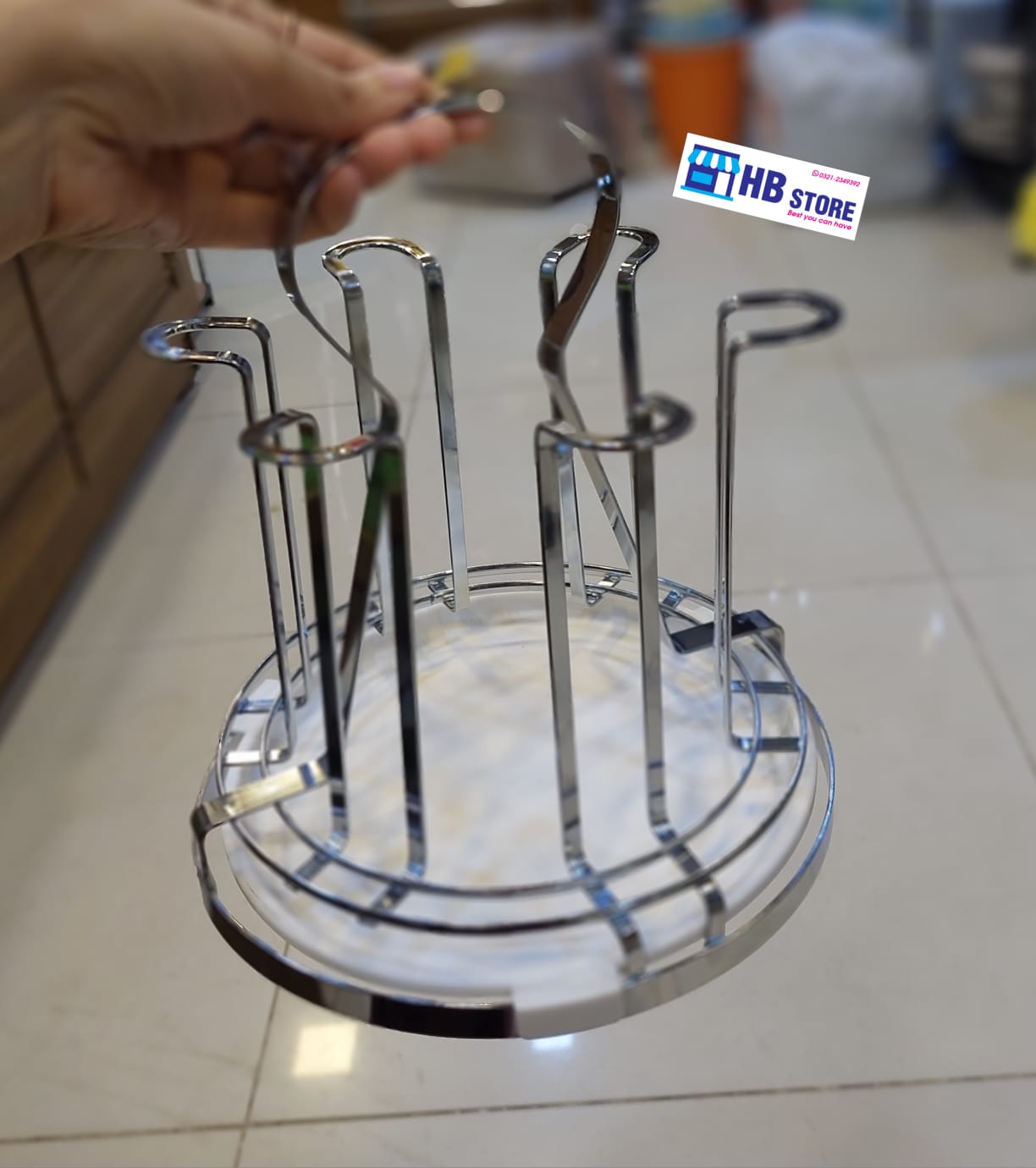 Metal Glass Holder With Drainer