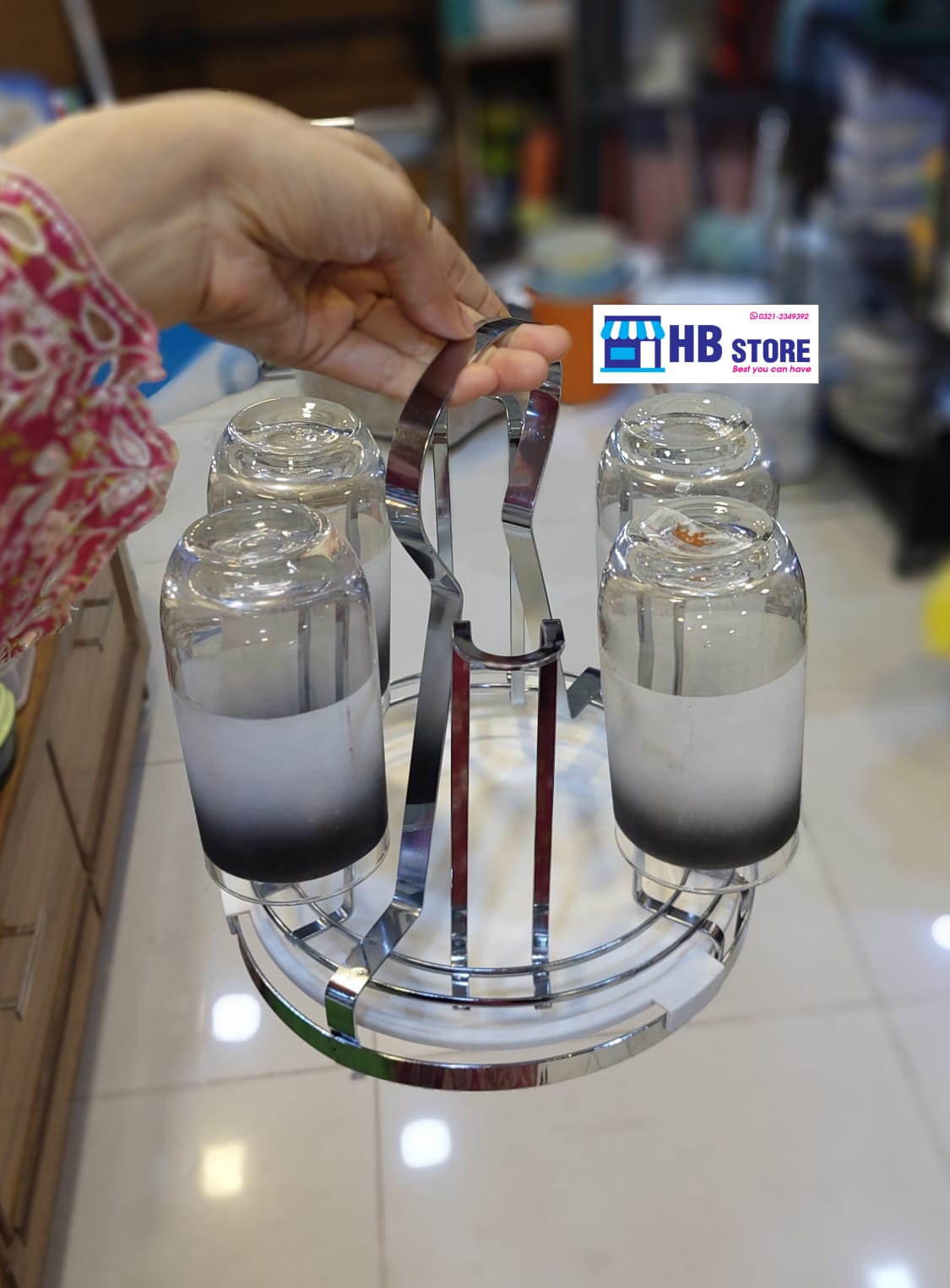 Metal Glass Holder With Drainer