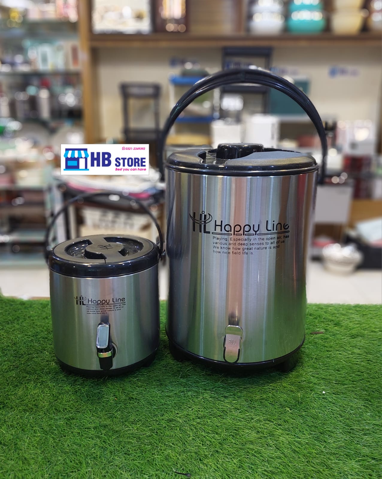 Metallic Body Plastic Inner Happy Thermos