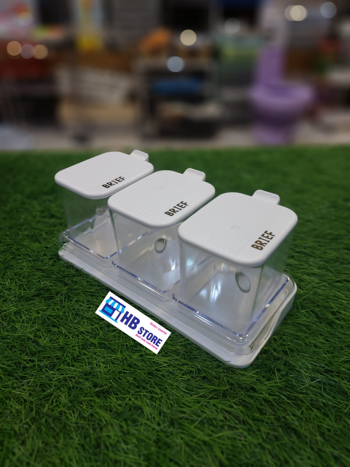 3Pcs Spice Containers With Tray