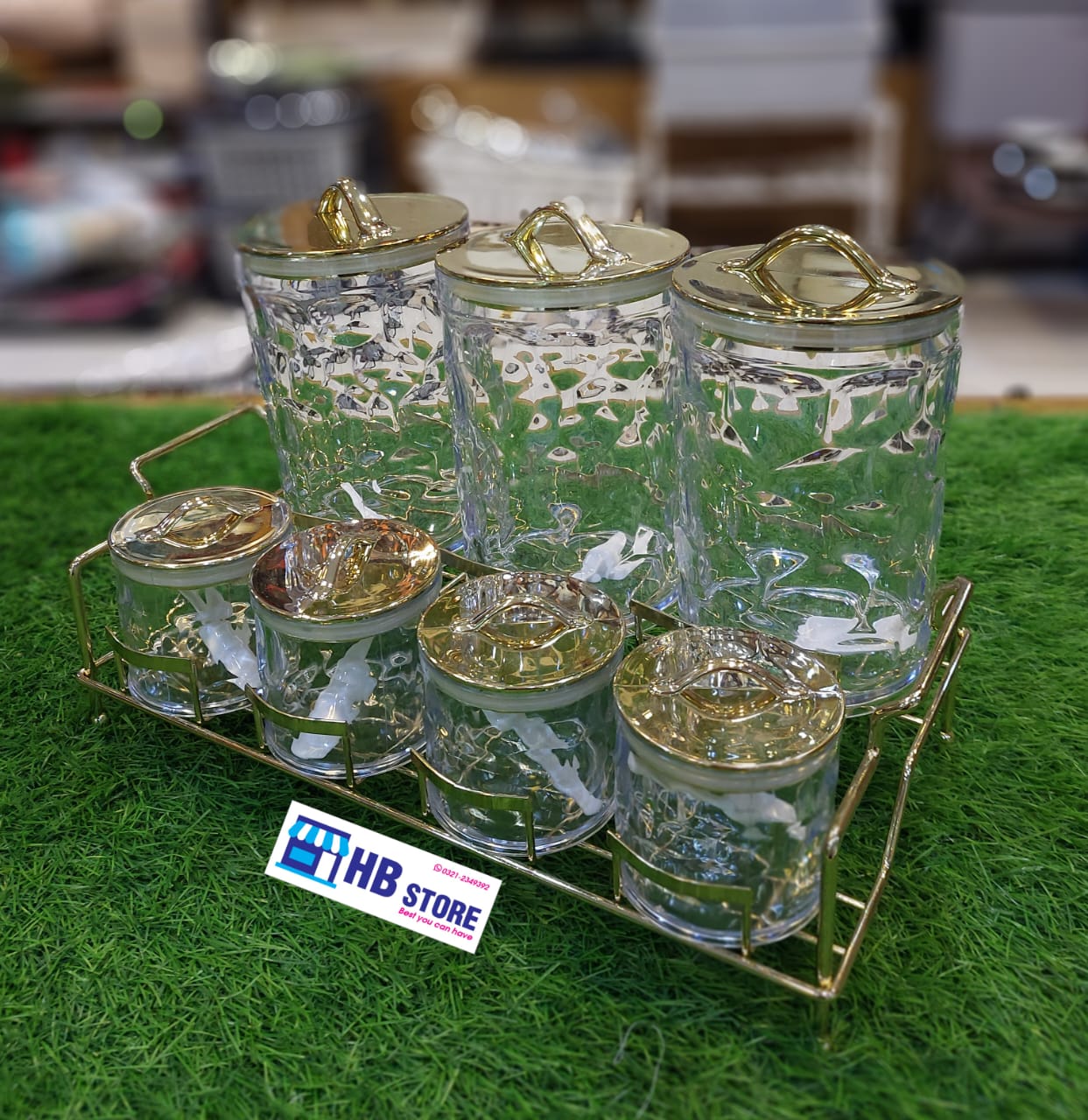 7Pcs Acrylic Material Spice Box With Stand