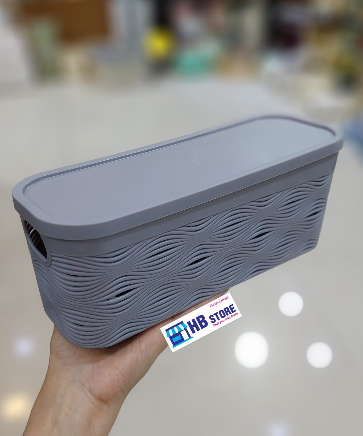 Rectangle Plastic Lid Basket