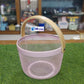 Metal Basket With Wooden Handle