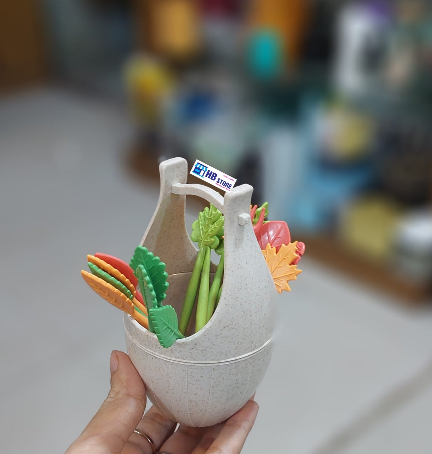 Plastic Fruits Fork With Stand