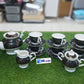 Solecasa Bold Black Marble Pattern Tea Set