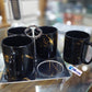 Marble Texture Ceramic Mug with Melamine Tray