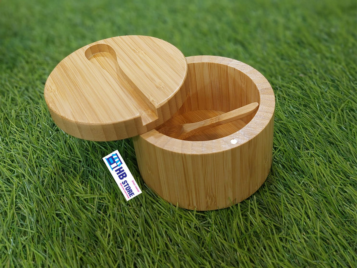 Bamboo Style Round Storage Box