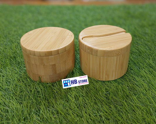 Bamboo Style Round Storage Box