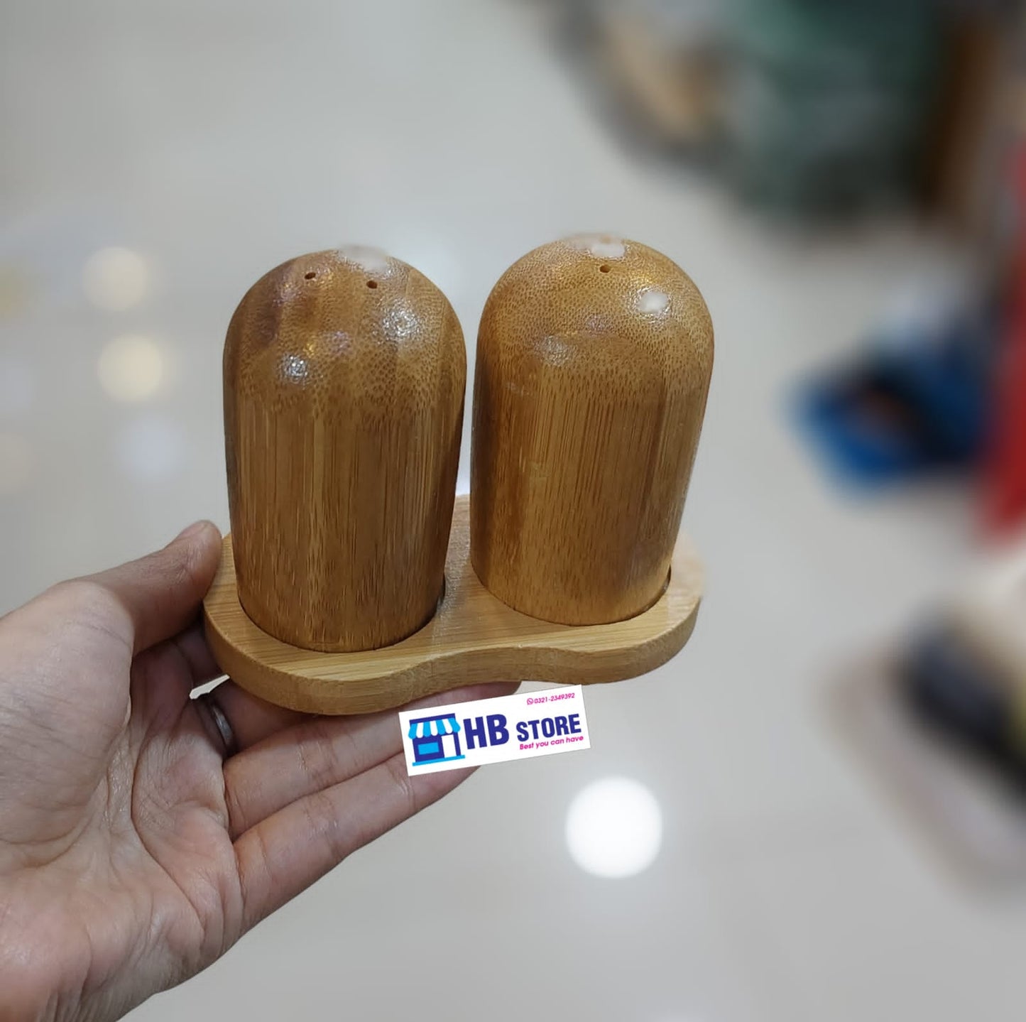 Bamboo Wood Salt & Pepper Shakers