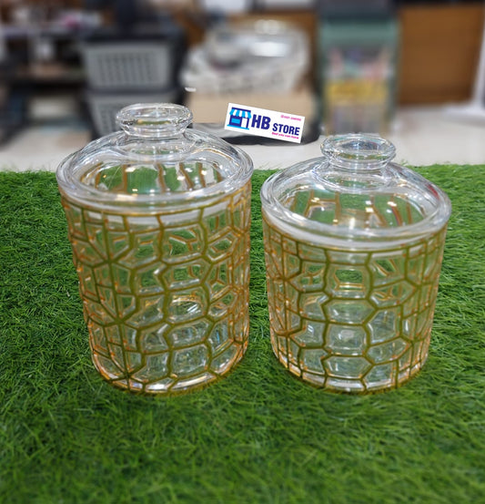 Golden Airtight Acrylic Jar