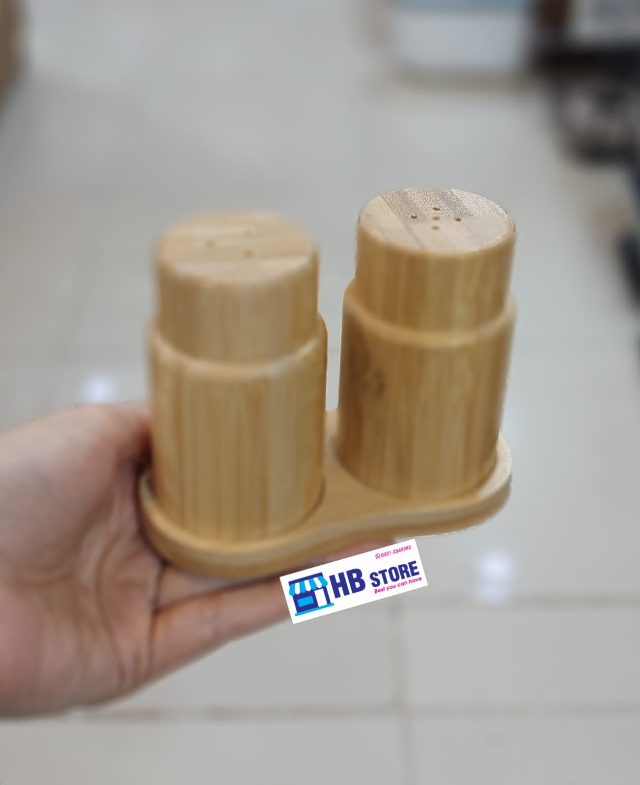 Bamboo Wood Salt & Pepper Shakers