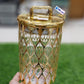 Round Gold Mesh Acrylic Airtight Jar