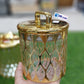 Round Gold Mesh Acrylic Airtight Jar