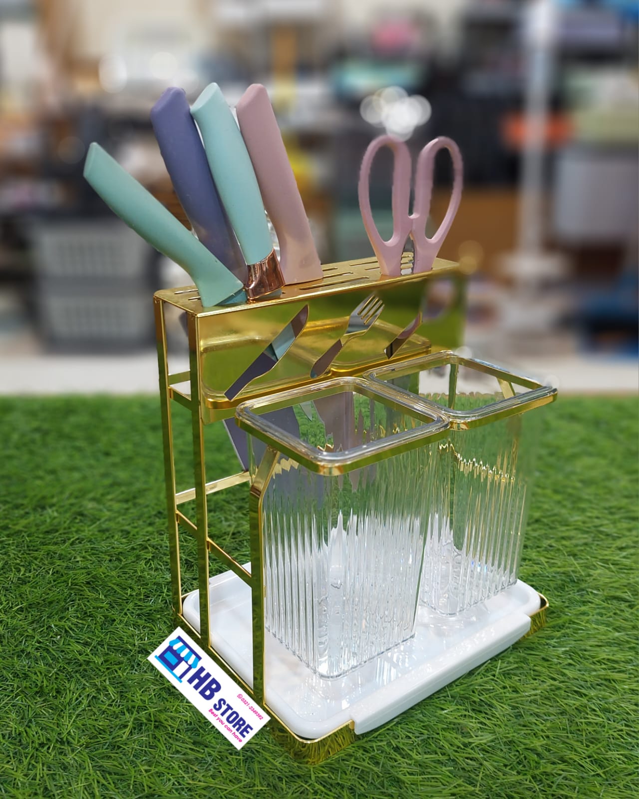 Tow Portion Acrylic Cutlery & Knifes Stand