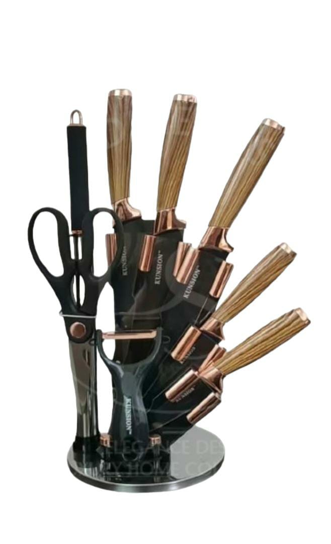 Fancy Knife Set With Rotate Stand