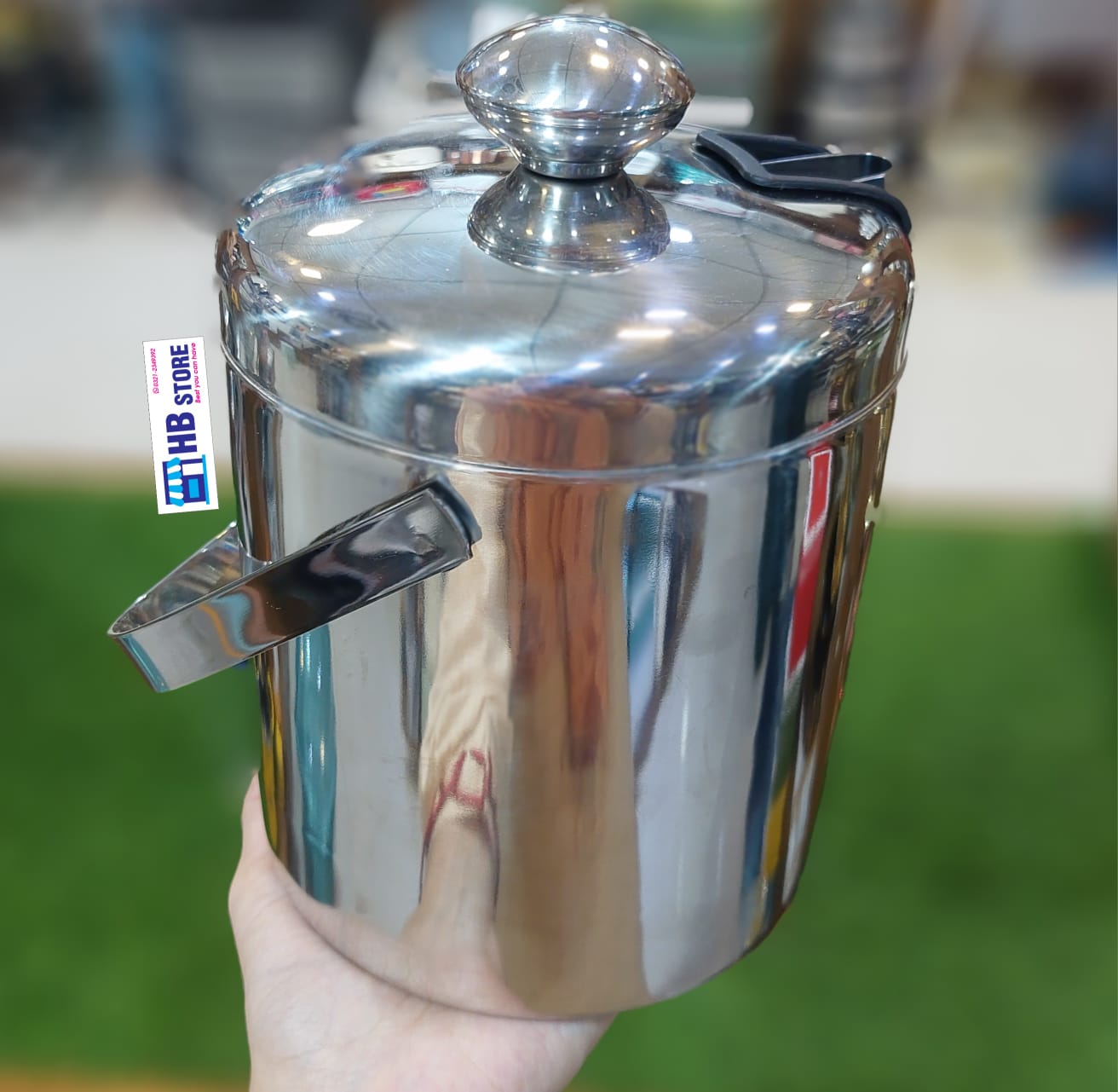 Ice Bucket with Lid and Strainer and Ice Tong