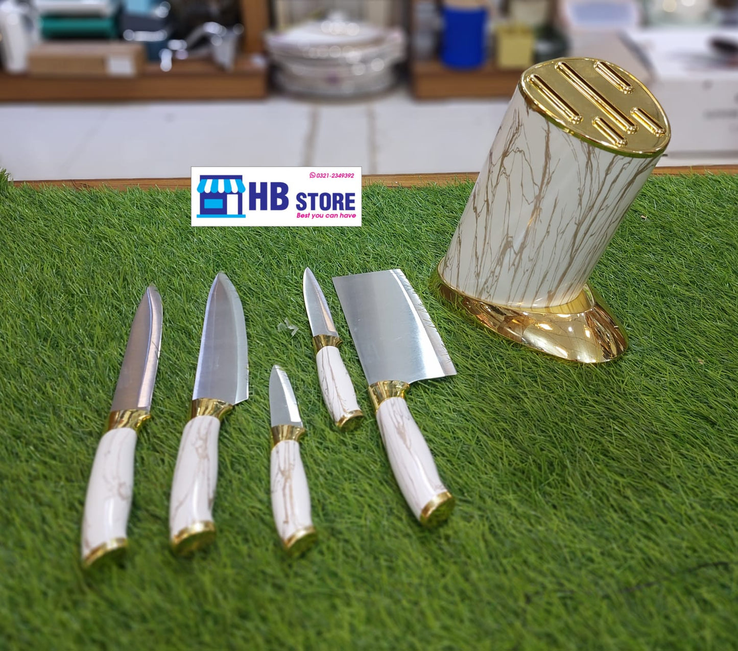 Fancy Knife Set With Stand