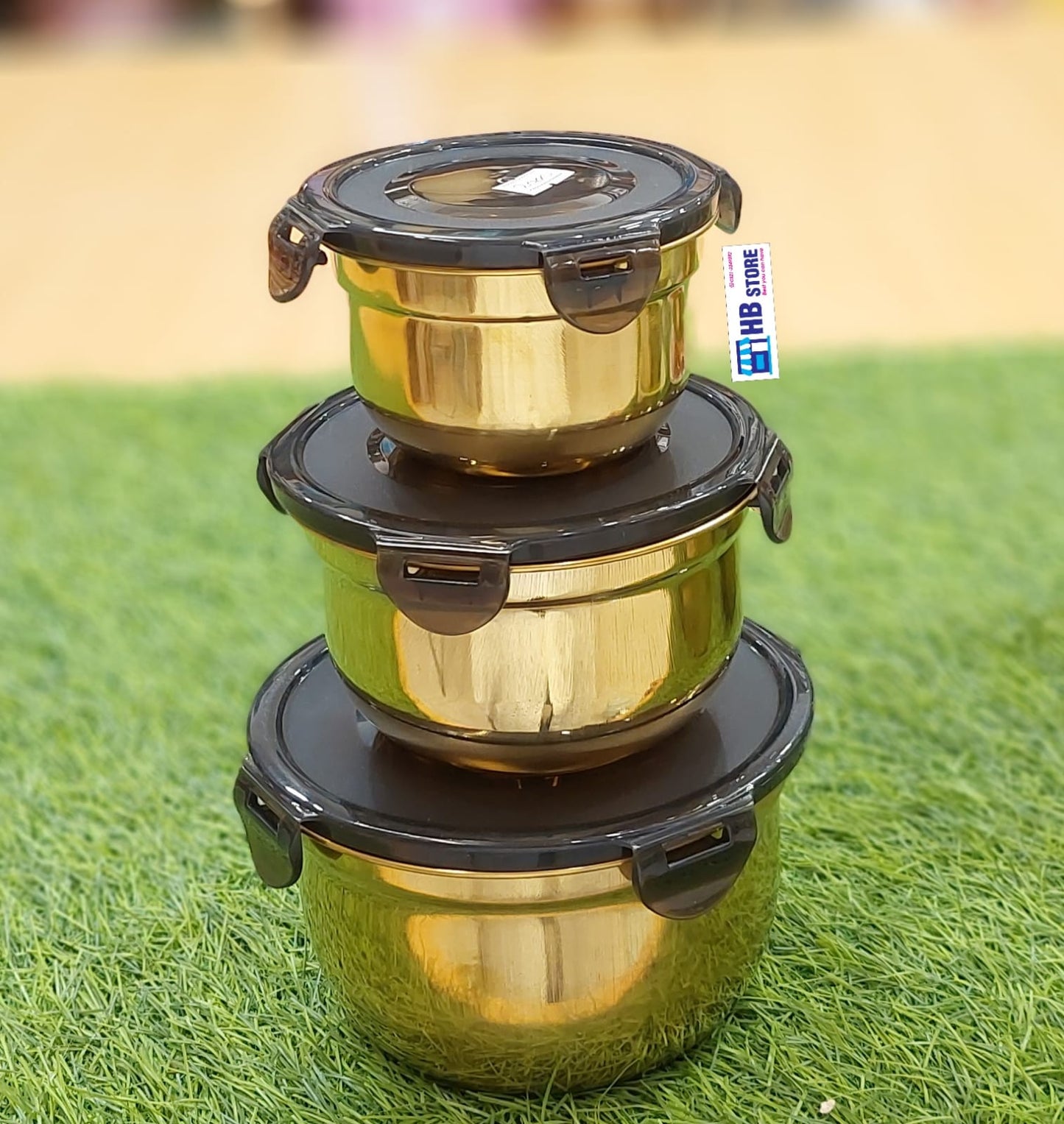 Elegant 3-Piece Golden Bowl