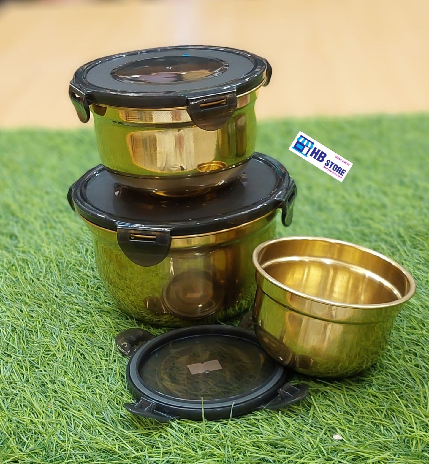 Elegant 3-Piece Golden Bowl