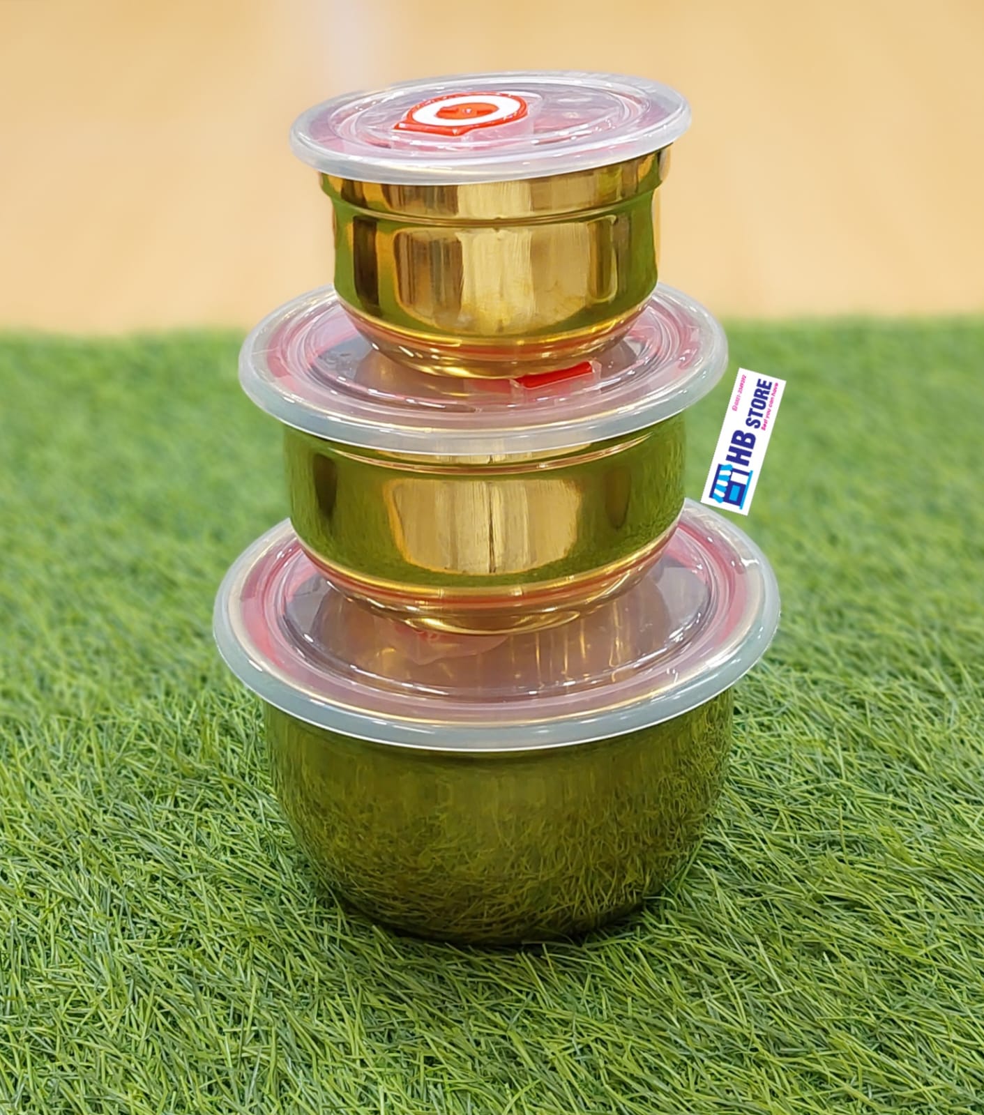 Elegant 3-Piece Golden Bowl