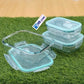 3-Piece Premium Borosilicate Glass Food Storage Container Set