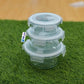 3-Piece Premium Borosilicate Glass Food Storage Container Set