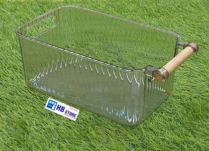Modern Clear Organizer with Wood Handle