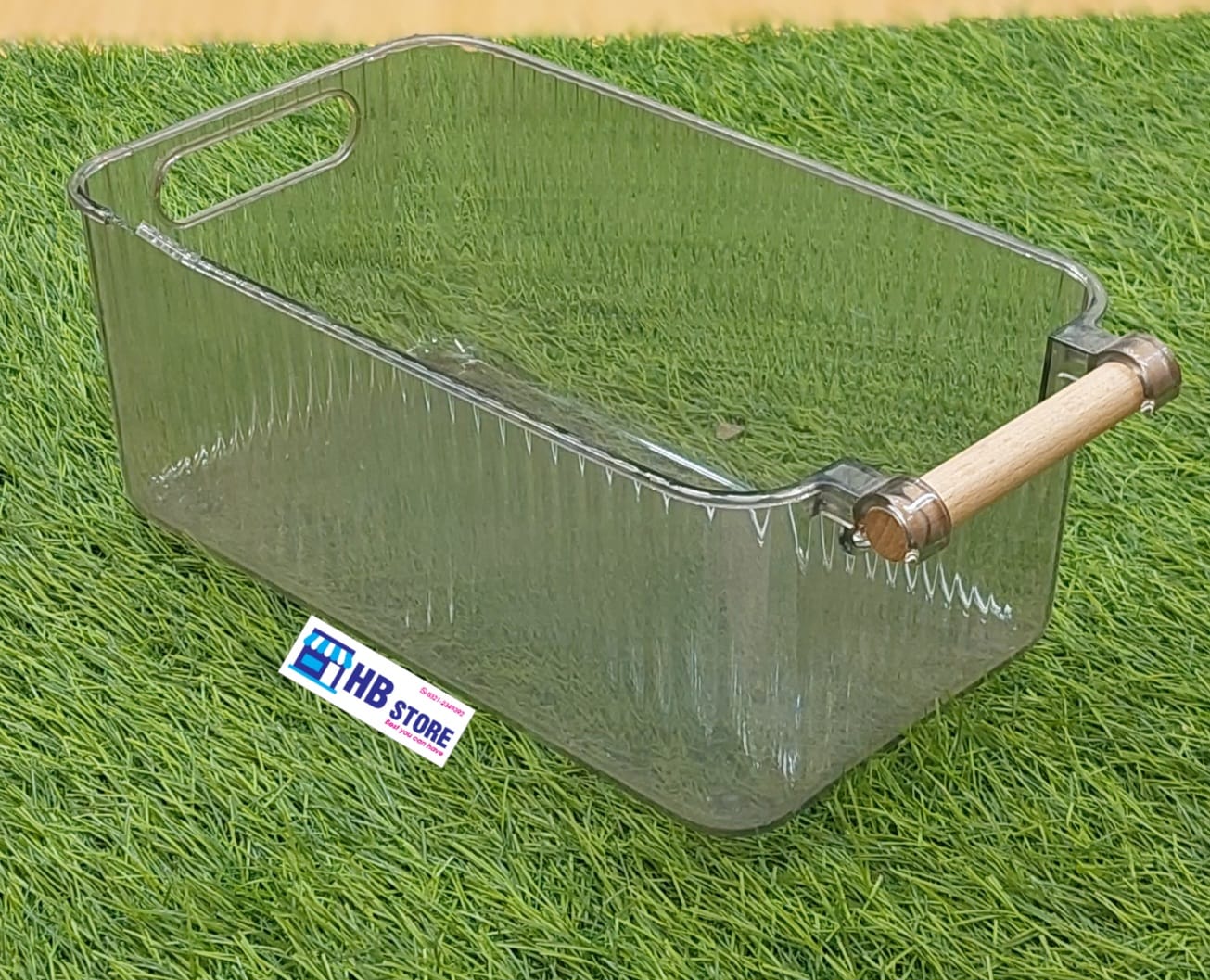 Modern Clear Organizer with Wood Handle