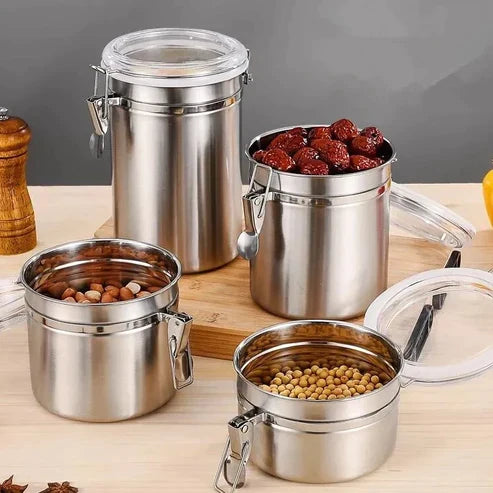 4pcs Steel Airtight Jar Set