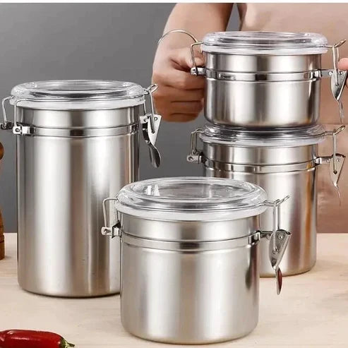 4pcs Steel Airtight Jar Set