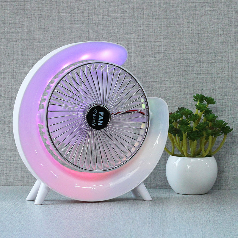 Rechargeable Fan With Colorful Light