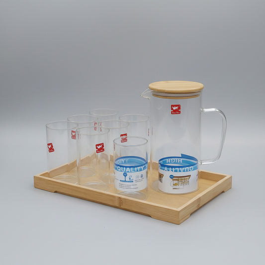 Shine Max Luxury 8-Piece Glass Water Jug & Tumbler Set