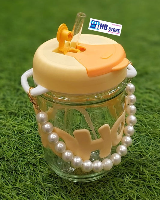 Chic Pearl Strap Kids' Glass Sipper Bottle