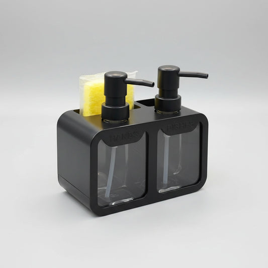 2-in-1 Kitchen Sink Soap Dispenser Organizer Set