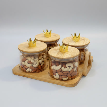 4-Piece Borosilicate Glass Jar Set