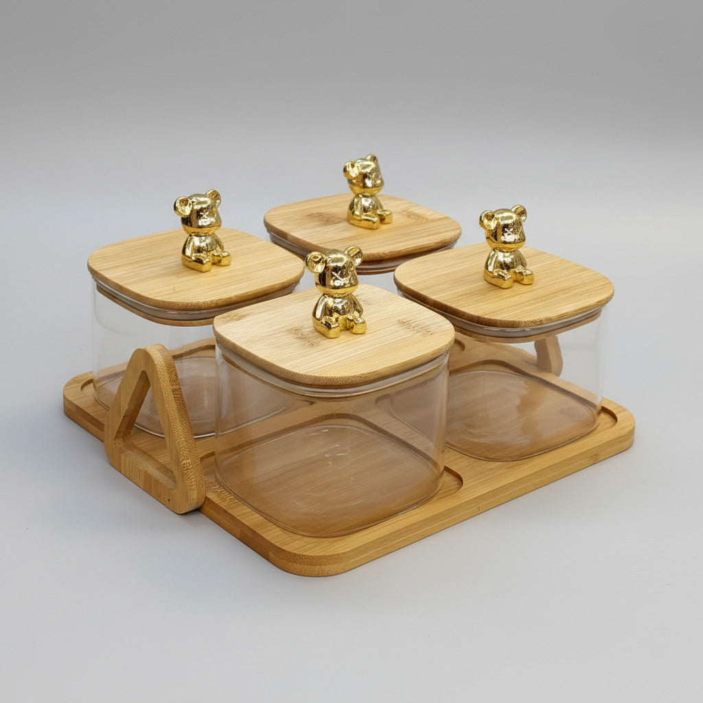 4-Piece Borosilicate Glass Jar Set