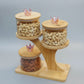 3-Tier Bamboo Tree Spice & Dry Fruit Jar Set