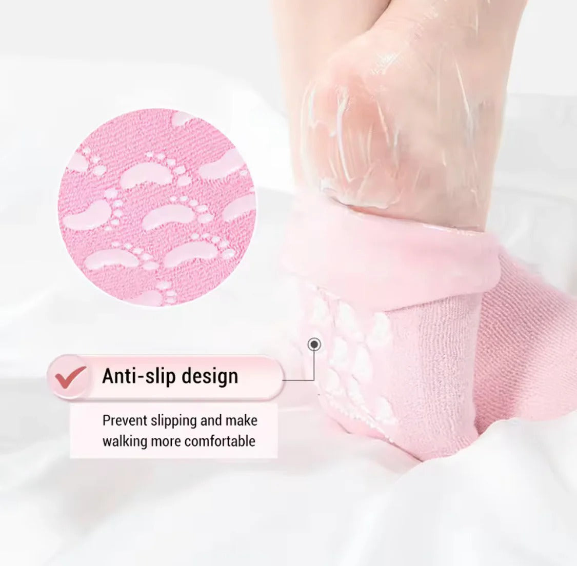 Ultra-Soft Moisturizing Spa Gel Heel Sock for Dry Skin Relief and Foot