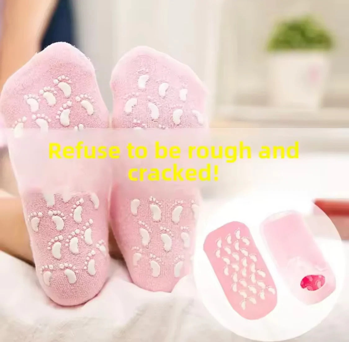Ultra-Soft Moisturizing Spa Gel Heel Sock for Dry Skin Relief and Foot