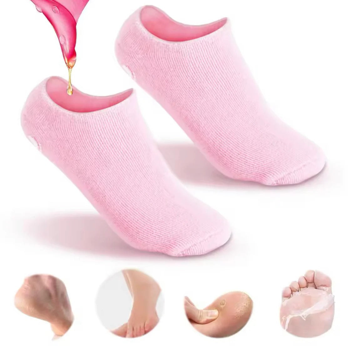 Ultra-Soft Moisturizing Spa Gel Heel Sock for Dry Skin Relief and Foot