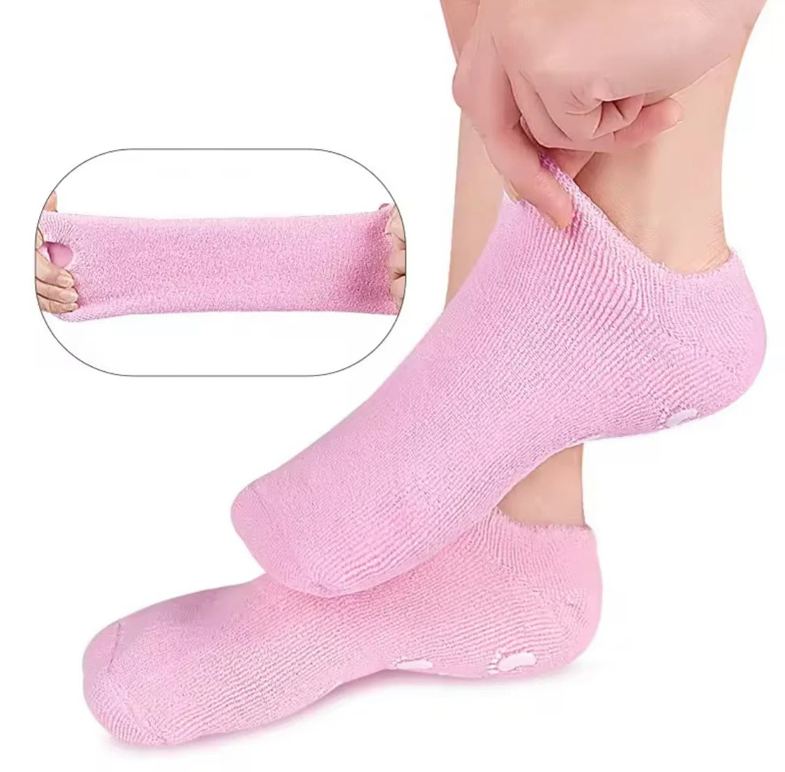 Ultra-Soft Moisturizing Spa Gel Heel Sock for Dry Skin Relief and Foot