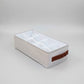 12-Grid Fabric Drawer Organizer Bin with Mesh Dividers and Faux Leather Handle
