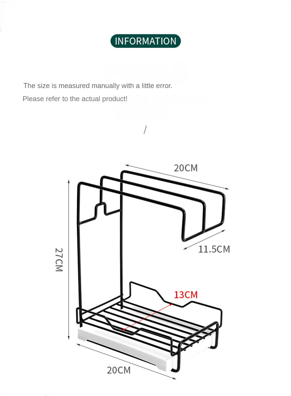 Metal Sink Caddy With Drainer