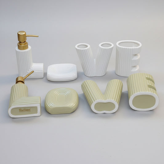 "LOVE" 4-Piece Ceramic Bathroom Accessories Set