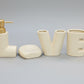 "LOVE" 4-Piece Ceramic Bathroom Accessories Set