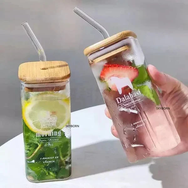 Mason Jars with Glass Straws