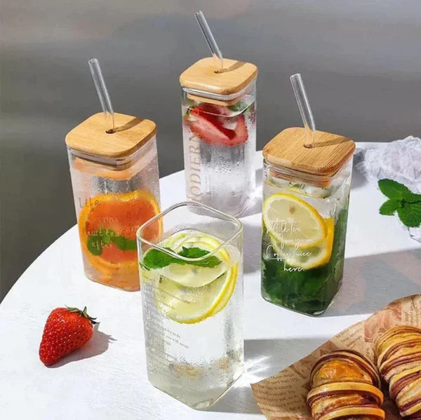 Mason Jars with Glass Straws