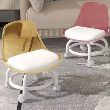 Acrylic Low Stool with Universal Wheels