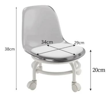 Acrylic Low Stool with Universal Wheels